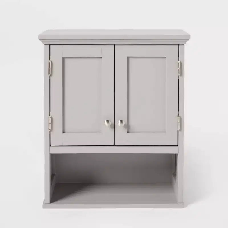 Wood Wall Cabinet, Gray