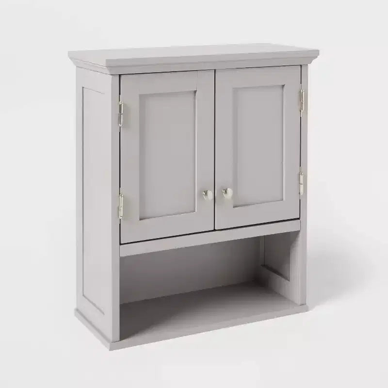 Wood Wall Cabinet, Gray