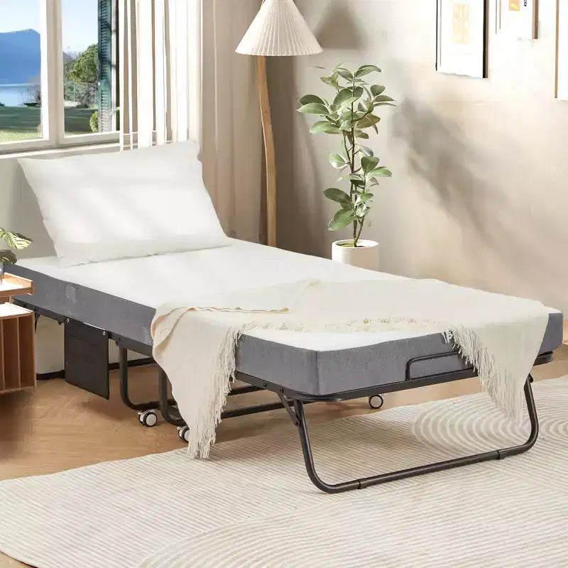 Folding Bed, 38" W with Mattress Included, Daybed