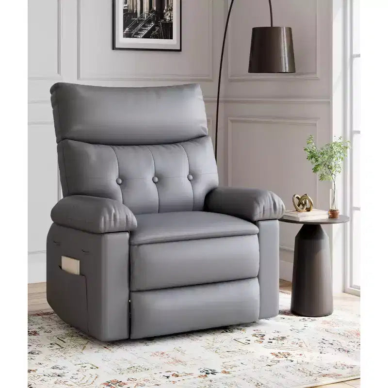 Oversized Recliner Chair - Faux PU Leather Large Manual Recliner for Adults, Exceptional Comfort Lazy Chair