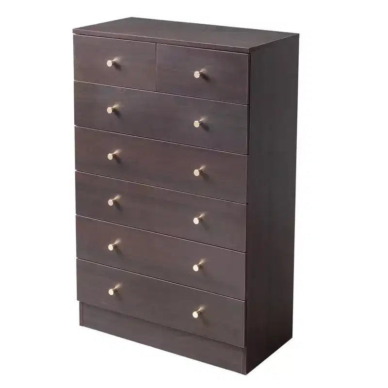 7-Drawer Gray Particle Board 25.98" W Chest of Drawers