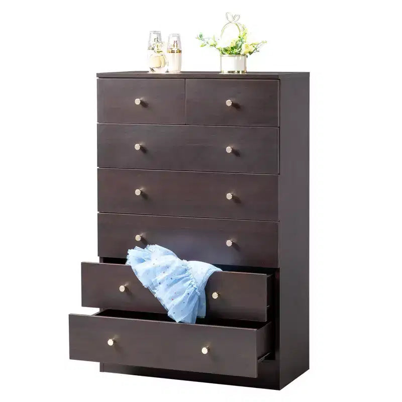 7-Drawer Gray Particle Board 25.98" W Chest of Drawers