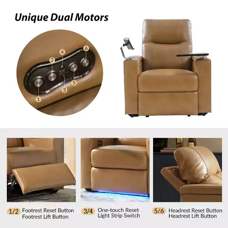 Genuine Leather Recliner Chair