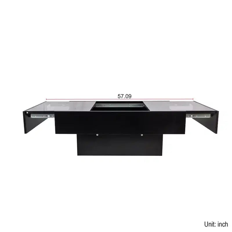 Modern 39.37" Rectangle Storage Coffee Table with Sliding Tabletop