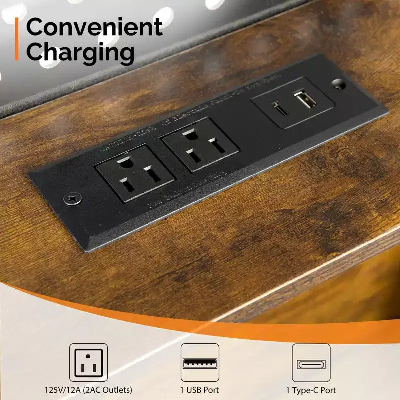 Floating Bed Frame with LED Lights, Charging Station, Hidden Storage & Velvet Headboard, No Box Spring Needed, Easy Assembly