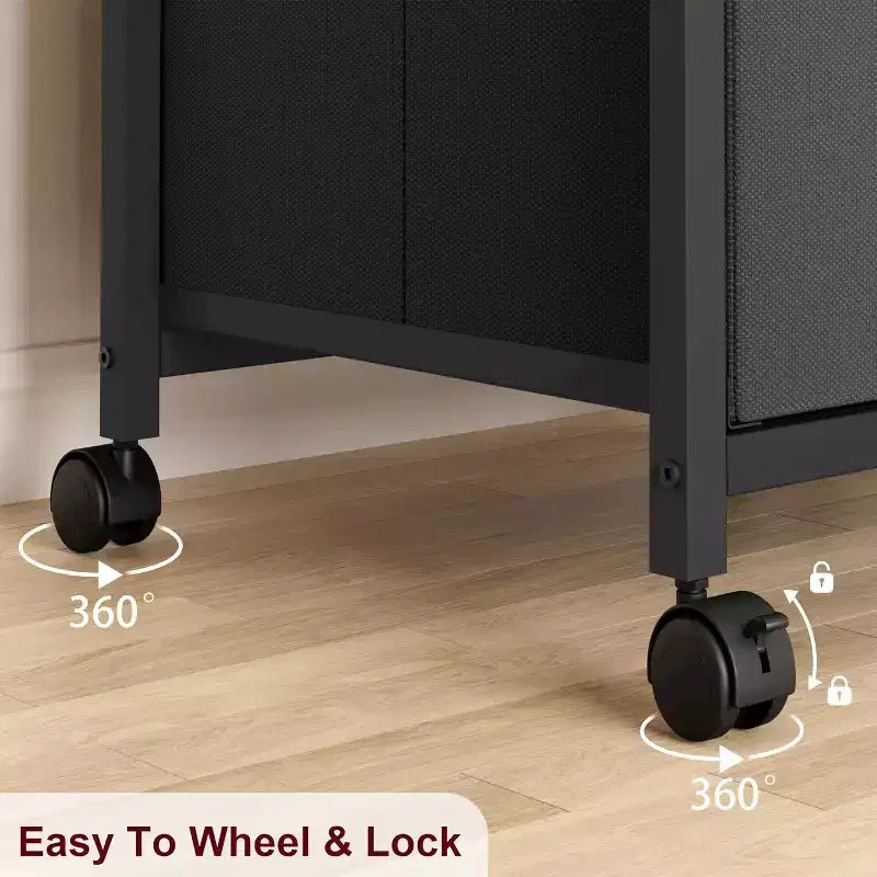 Mobile File Cabinet, Rolling Storage Organizer with Fabric Drawers, Under Desk Filing Cabinet for Home Office
