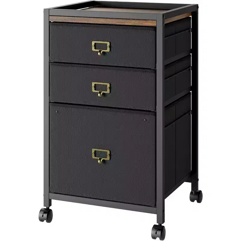 Mobile File Cabinet, Rolling Storage Organizer with Fabric Drawers, Under Desk Filing Cabinet for Home Office