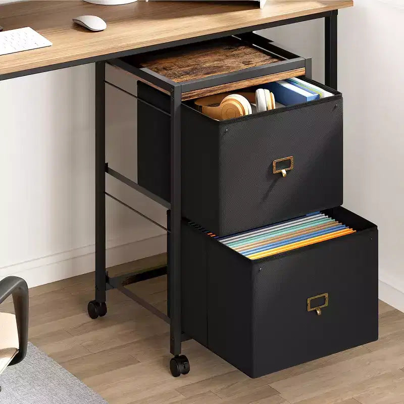 Mobile File Cabinet, Rolling Storage Organizer with Fabric Drawers, Under Desk Filing Cabinet for Home Office