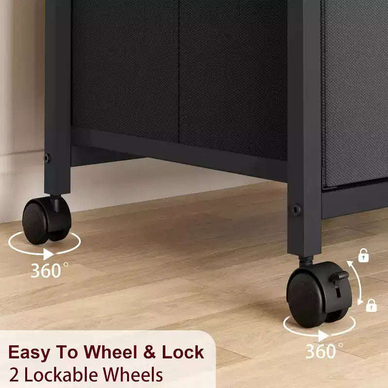 Mobile File Cabinet, Rolling Storage Organizer with Fabric Drawers, Under Desk Filing Cabinet for Home Office