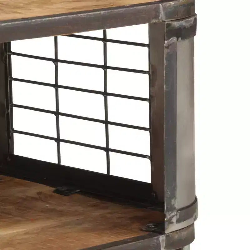 Coffee Table with 4 Castors, Solid Mango Wood, 39.4 Inch