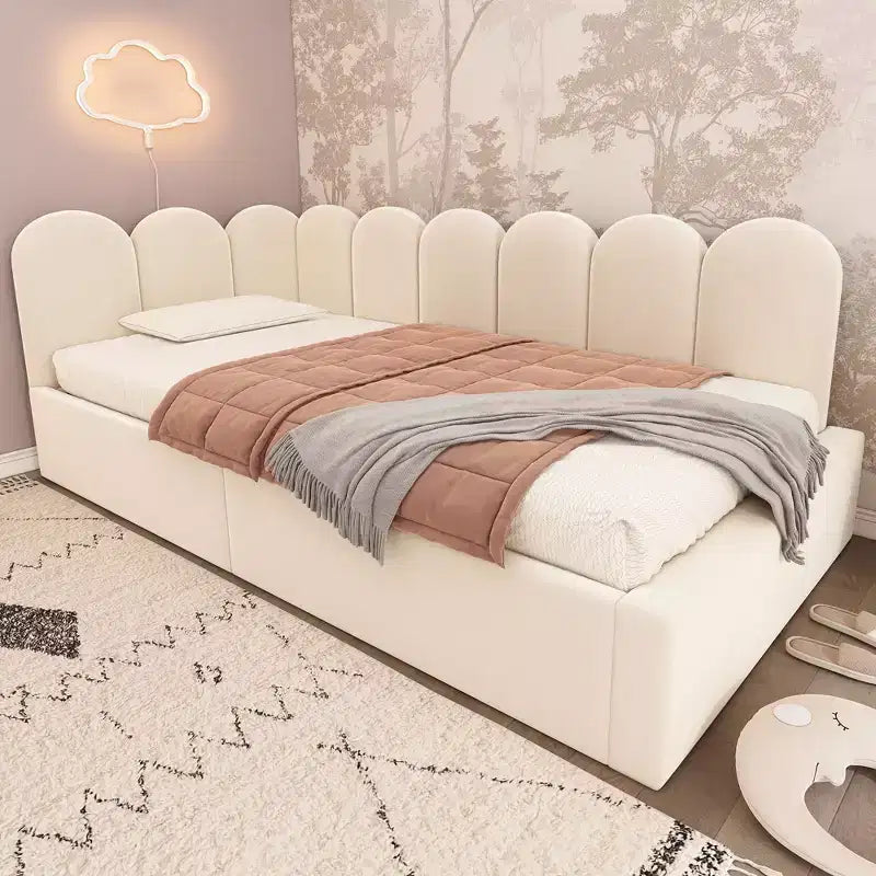 Twin Upholstered Platform Daybed with Hydraulic Storage & Metal Slatted Frame, Modern Single Bed for Bedroom, Kids Room