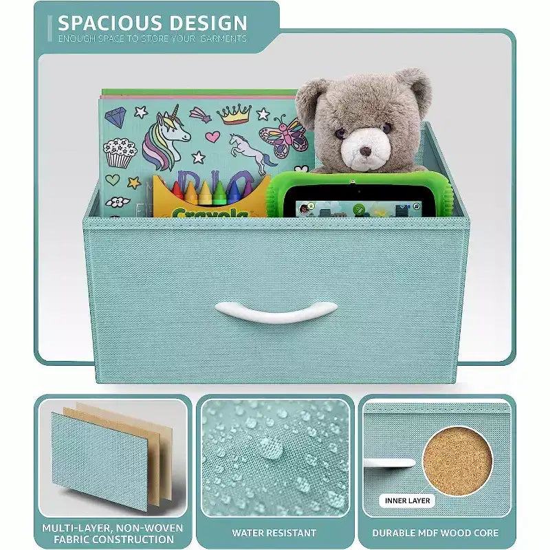 8-Drawer Dresser Storage Unit with Steel Frame, Wood Top, Fabric Bins - for Bedroom, Closet, Office and More