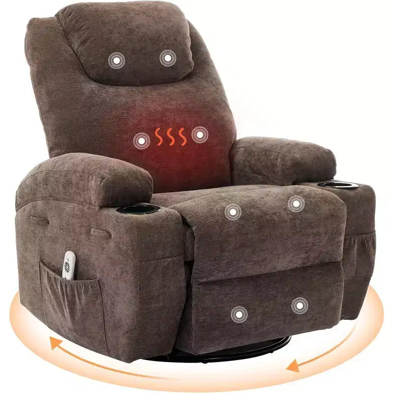 Recliner Chair, 360 Swivel Rocker Recliner Chair for Adults, for Living Room, Bedroom, Home