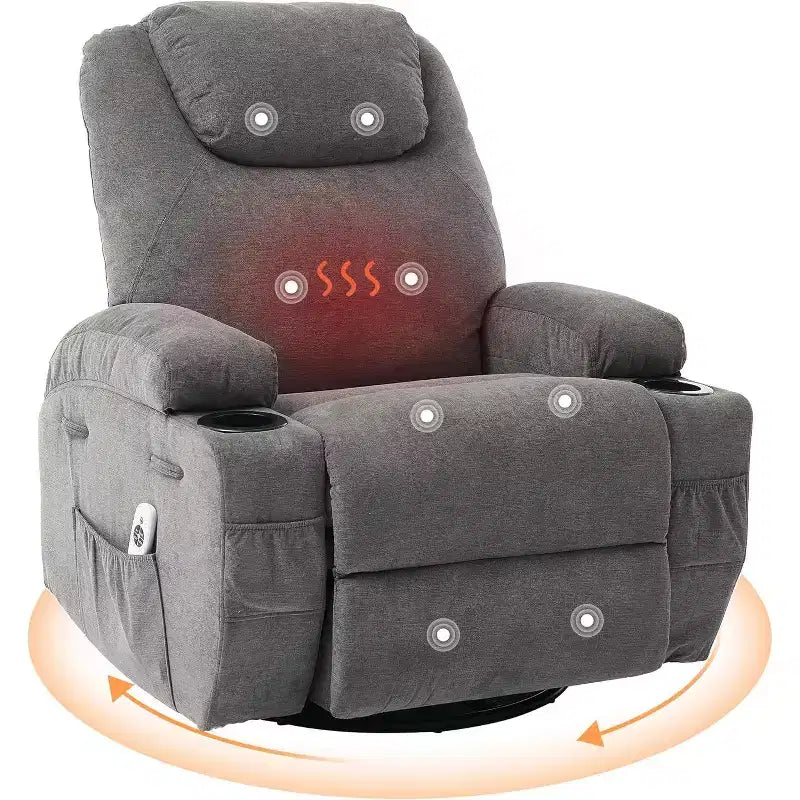 Recliner Chair, 360 Swivel Rocker Recliner Chair for Adults, for Living Room, Bedroom, Home