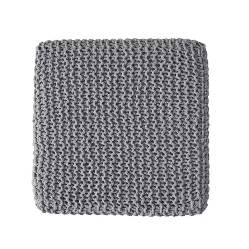 Knitted Footstool, Square Upholstered Footstool, Small furniture, Suitable For Living Room and Bedroom, No Assembly Required.