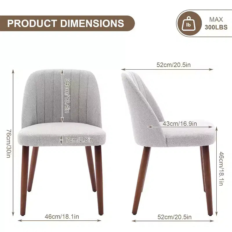Wooden Dining Chairs, Modern Fabric Side Dinner Chair, Upholstered, for Kitchen, Dining Room, Restaurant