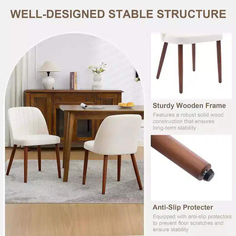 Wooden Dining Chairs, Modern Fabric Side Dinner Chair, Upholstered, for Kitchen, Dining Room, Restaurant