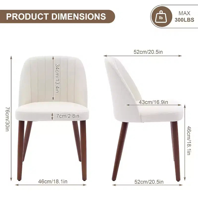 Wooden Dining Chairs, Modern Fabric Side Dinner Chair, Upholstered, for Kitchen, Dining Room, Restaurant