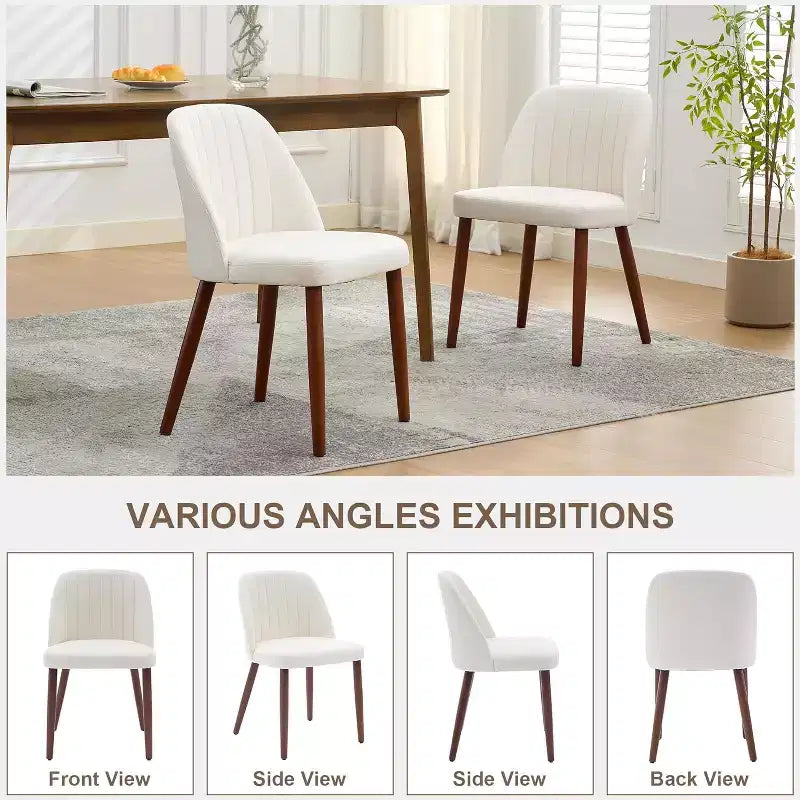 Wooden Dining Chairs, Modern Fabric Side Dinner Chair, Upholstered, for Kitchen, Dining Room, Restaurant