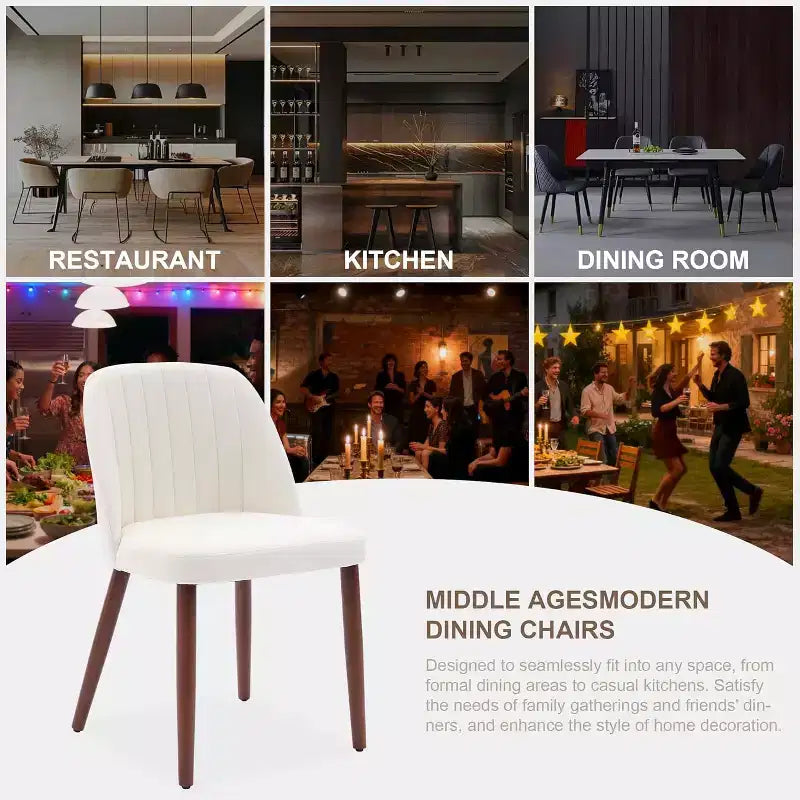 Wooden Dining Chairs, Modern Fabric Side Dinner Chair, Upholstered, for Kitchen, Dining Room, Restaurant