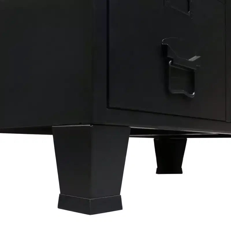 Wardrobe, Black Sheet Metal, Medium with Adjustable Shelves