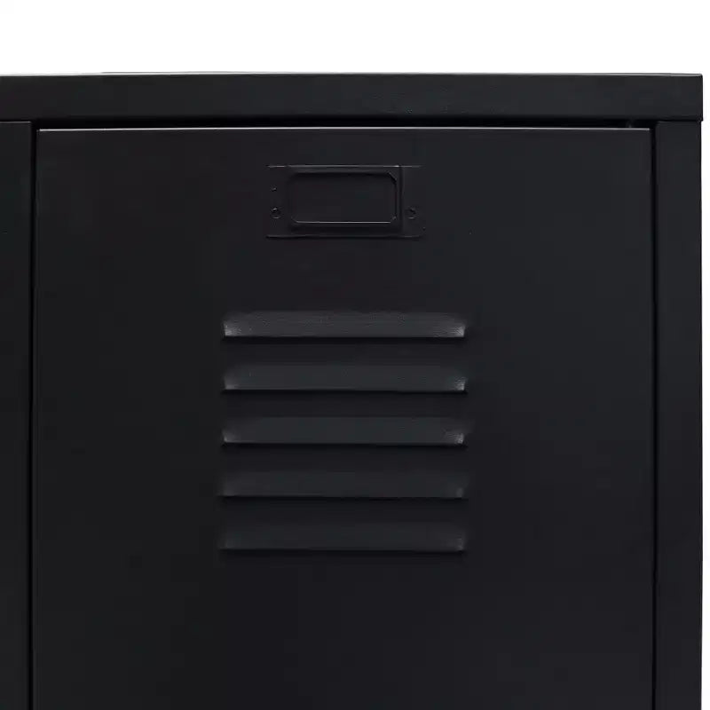 Wardrobe, Black Sheet Metal, Medium with Adjustable Shelves