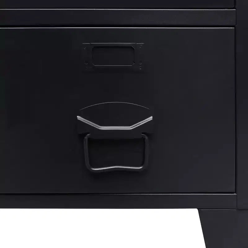 Wardrobe, Black Sheet Metal, Medium with Adjustable Shelves