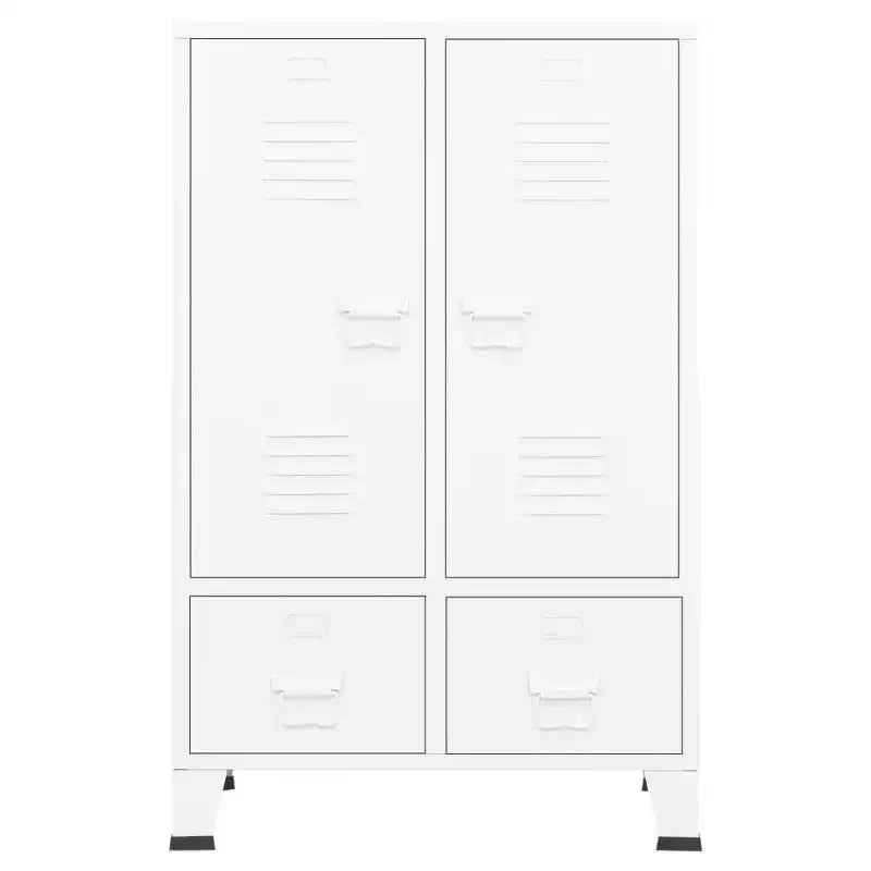 Wardrobe, Black Sheet Metal, Medium with Adjustable Shelves