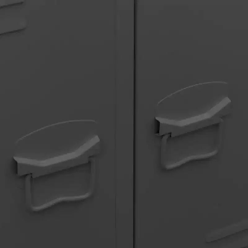 Wardrobe, Black Sheet Metal, Medium with Adjustable Shelves
