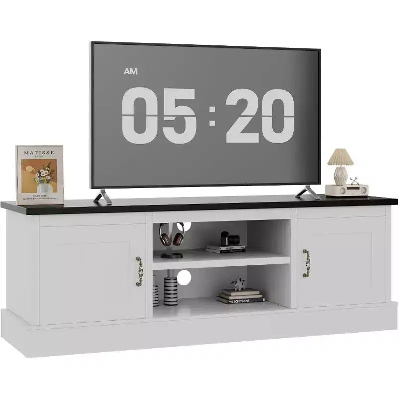 Modern Minimalist TV Stand,TVs Up to 65 Inches,Entertainment Center Console Table with Storage Cabinets and Shelves for Living Room