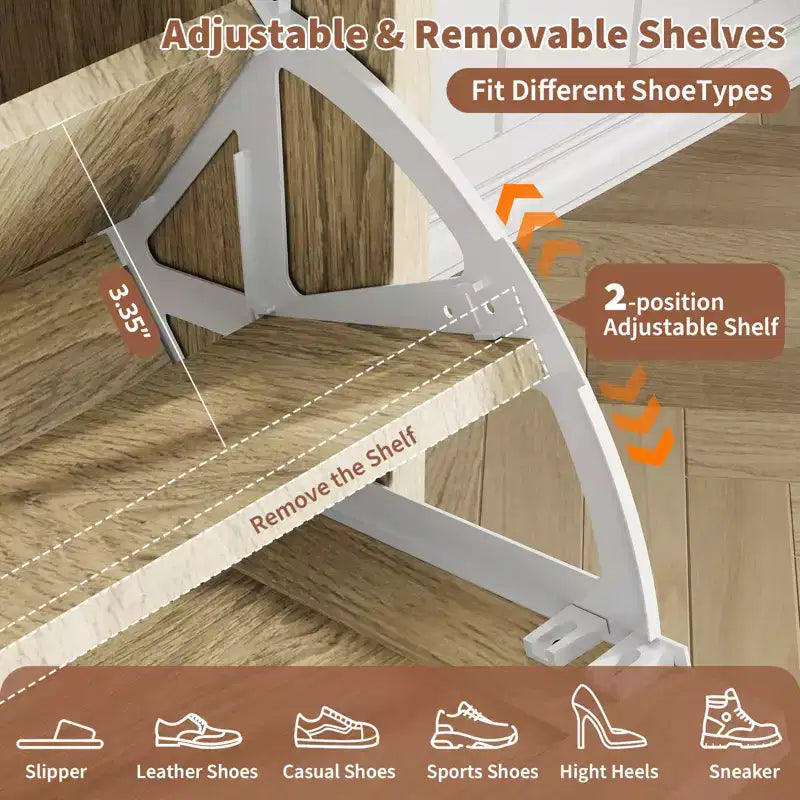 Rattan Shoe Storage Cabinet with 4 Flip Drawers, Hidden Shoe Storage Organizer, Wide Freestanding Wood Breathable Shoe Rack Cabinet
