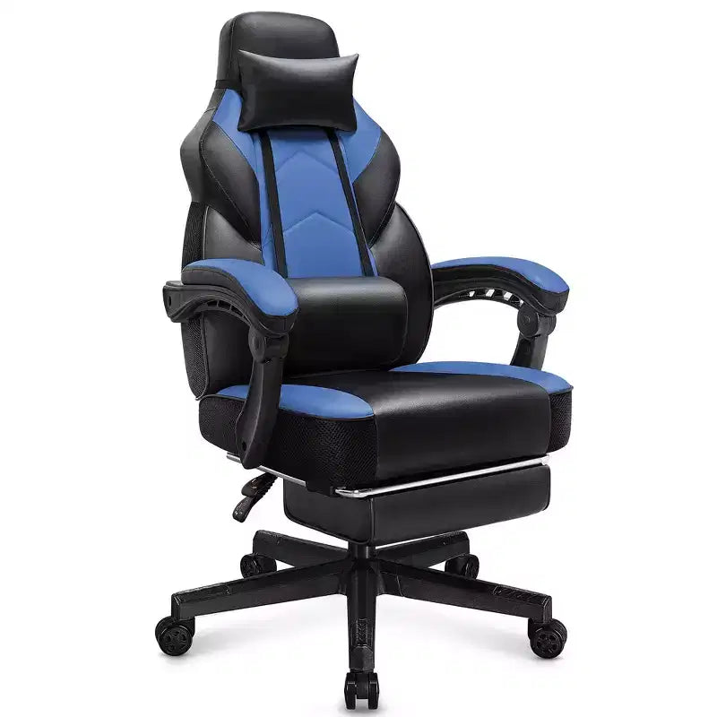 Gaming Chair for Adults with Footrest, High Back, Massage Lumbar Support, 360 Swivel Height Adjustable Computer Chair