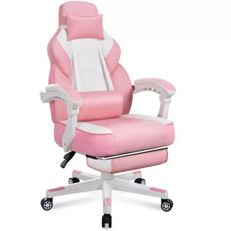 Gaming Chair for Adults with Footrest, High Back, Massage Lumbar Support, 360 Swivel Height Adjustable Computer Chair