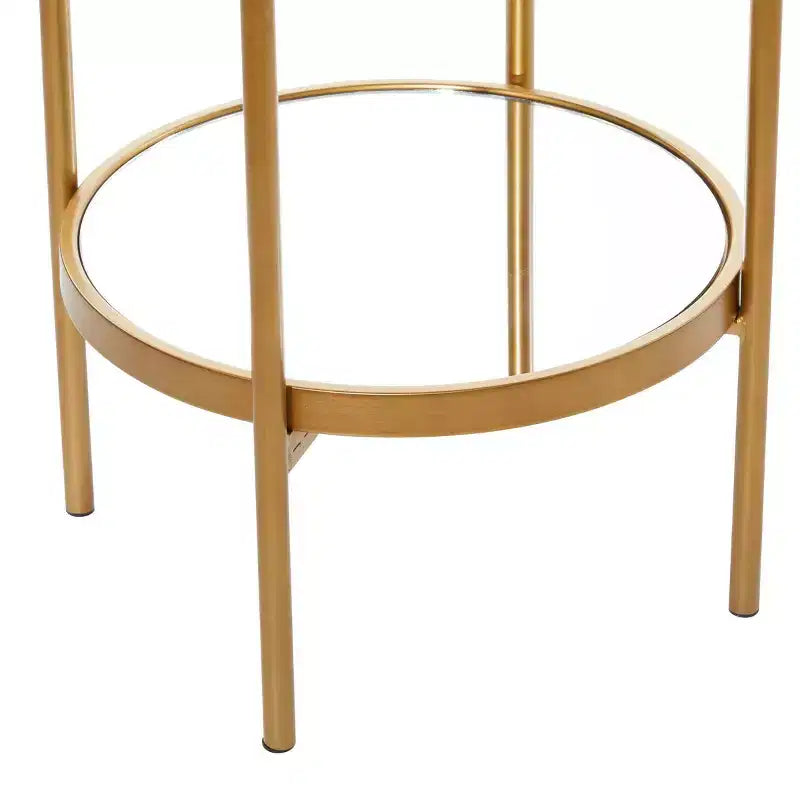 Glam Metal Shelving Unit Gold, Luxury 2-Tier Bookcase, No Assembly Required