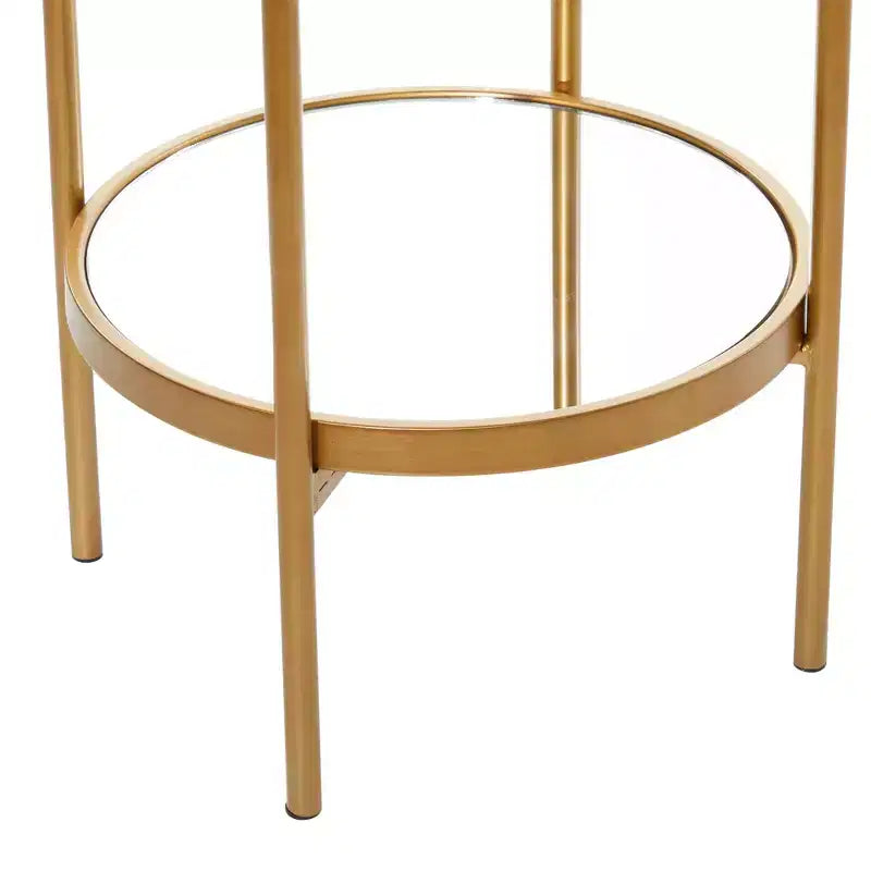 Glam Metal Shelving Unit Gold, Luxury 2-Tier Bookcase, No Assembly Required