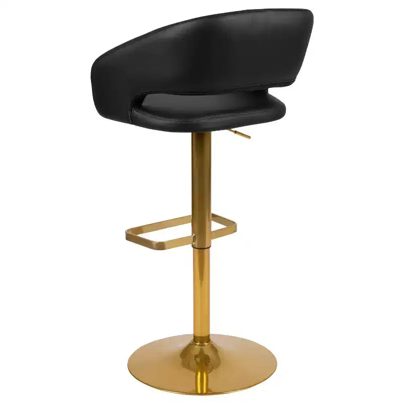 Modern Bar Stool, Rounded Mid-Back with Height Adjustable Swivel Seat