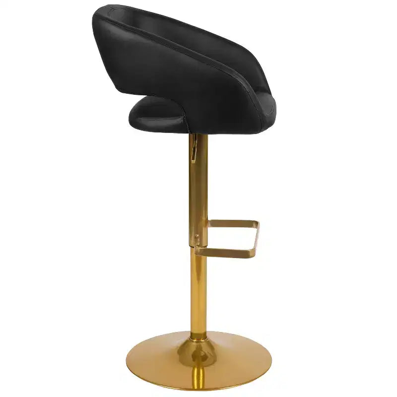 Modern Bar Stool, Rounded Mid-Back with Height Adjustable Swivel Seat