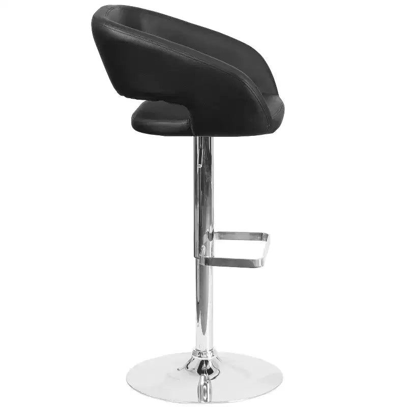 Modern Bar Stool, Rounded Mid-Back with Height Adjustable Swivel Seat