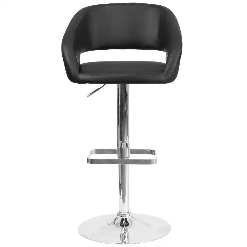 Modern Bar Stool, Rounded Mid-Back with Height Adjustable Swivel Seat