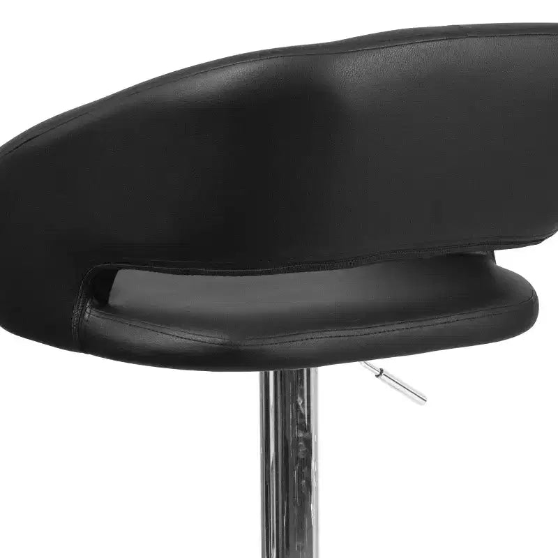 Modern Bar Stool, Rounded Mid-Back with Height Adjustable Swivel Seat