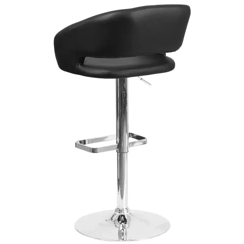 Modern Bar Stool, Rounded Mid-Back with Height Adjustable Swivel Seat