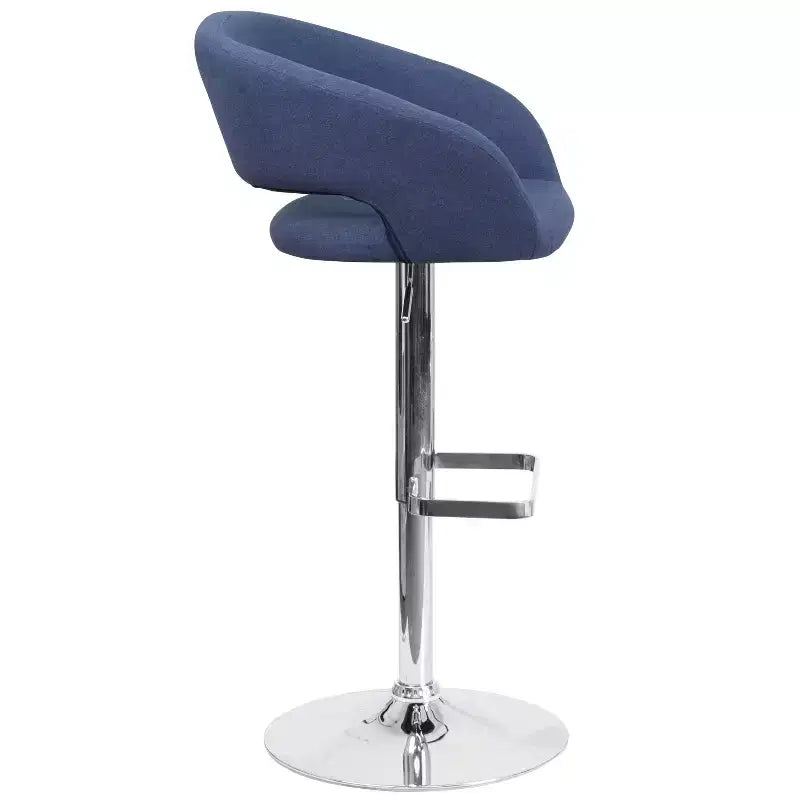 Modern Bar Stool, Rounded Mid-Back with Height Adjustable Swivel Seat