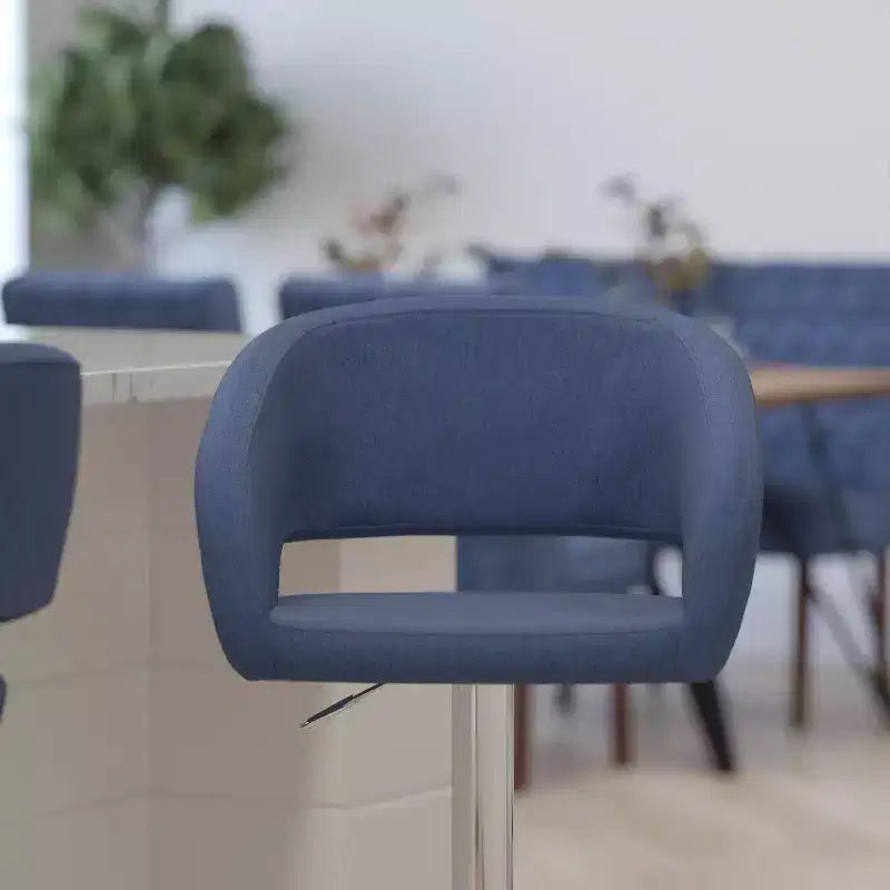 Modern Bar Stool, Rounded Mid-Back with Height Adjustable Swivel Seat