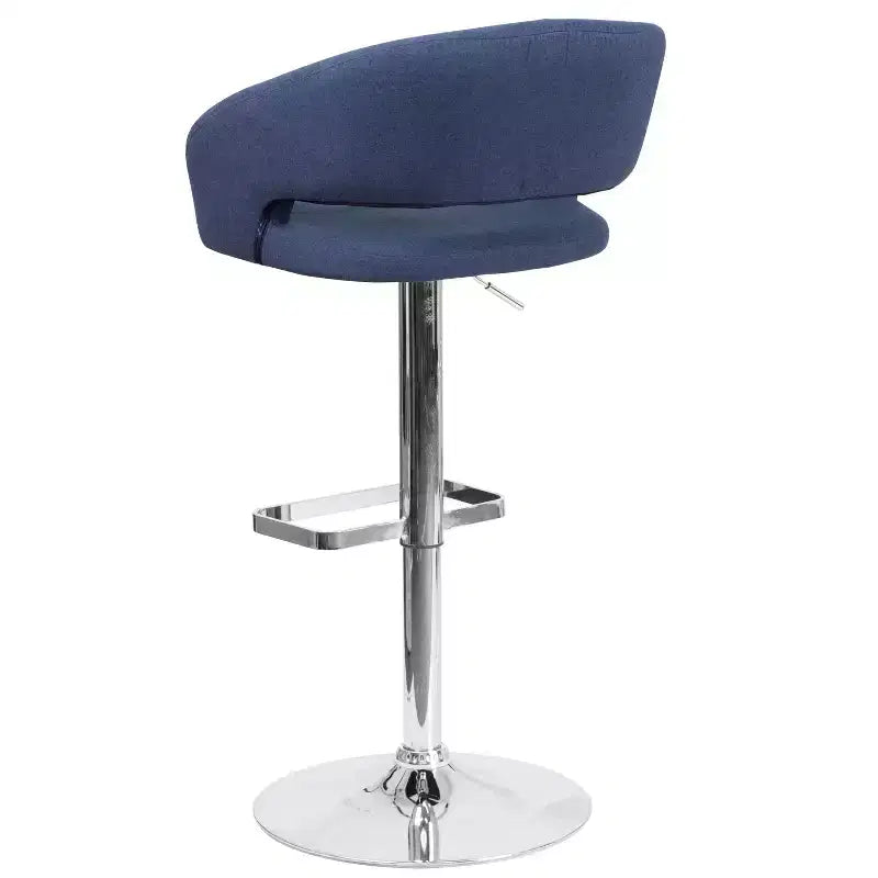Modern Bar Stool, Rounded Mid-Back with Height Adjustable Swivel Seat