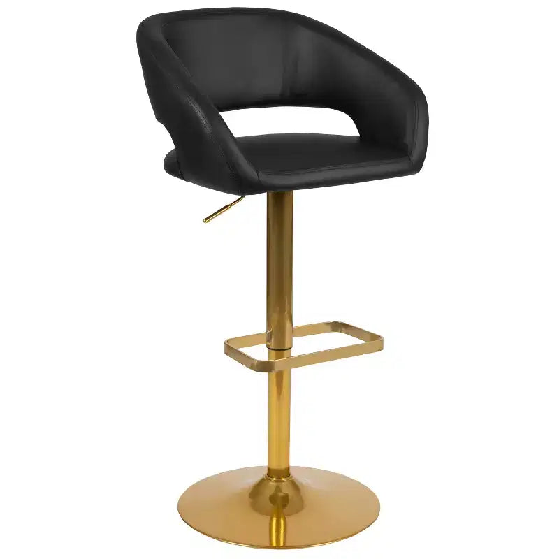 Modern Bar Stool, Rounded Mid-Back with Height Adjustable Swivel Seat
