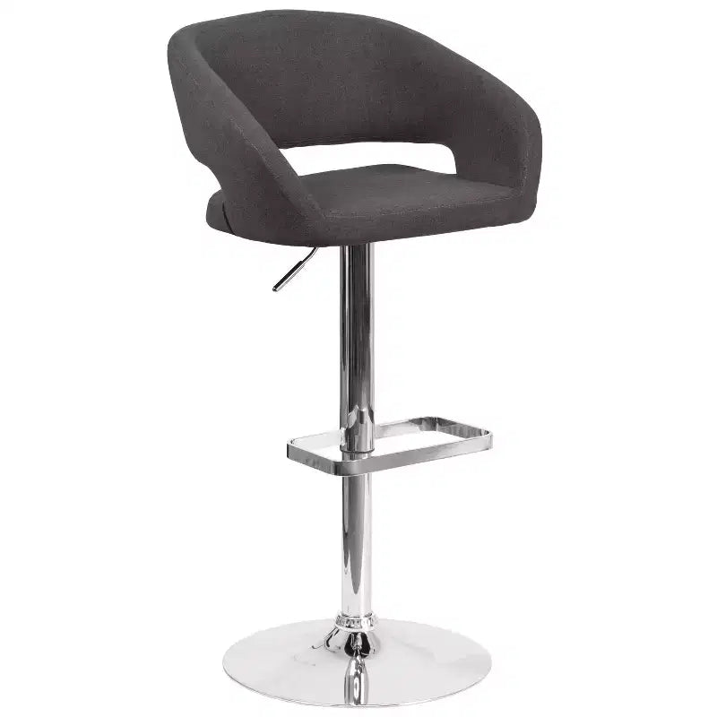 Modern Bar Stool, Rounded Mid-Back with Height Adjustable Swivel Seat