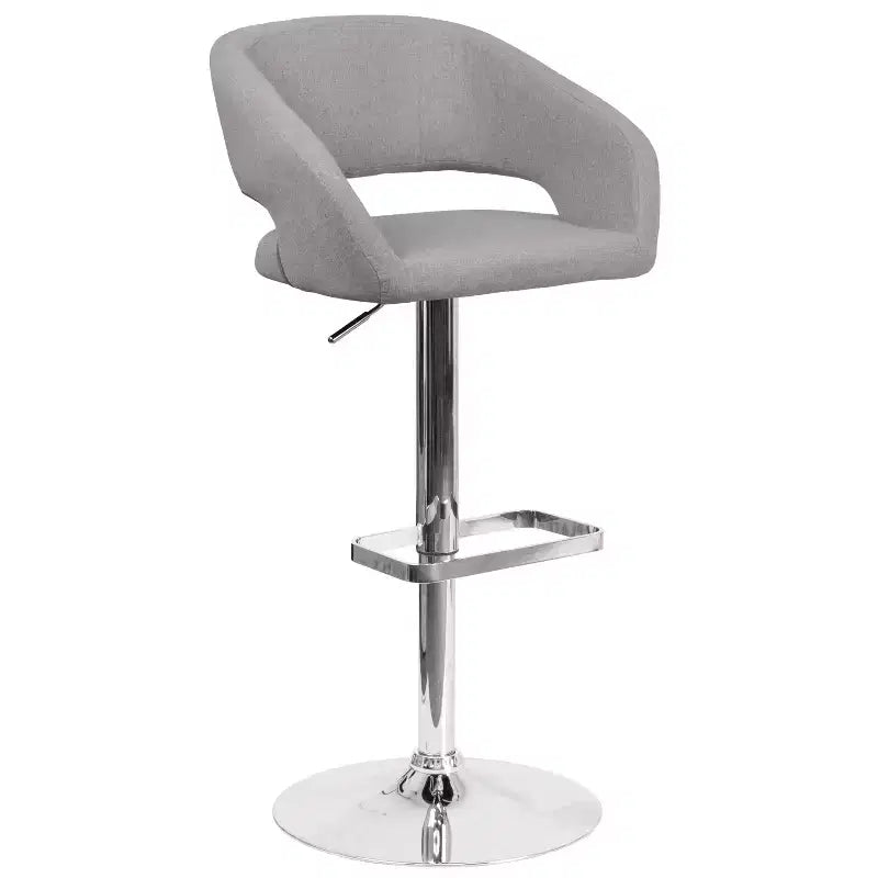 Modern Bar Stool, Rounded Mid-Back with Height Adjustable Swivel Seat