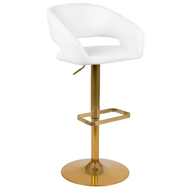 Modern Bar Stool, Rounded Mid-Back with Height Adjustable Swivel Seat
