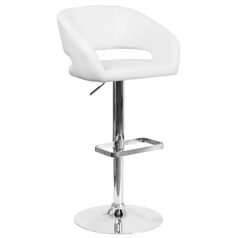 Modern Bar Stool, Rounded Mid-Back with Height Adjustable Swivel Seat