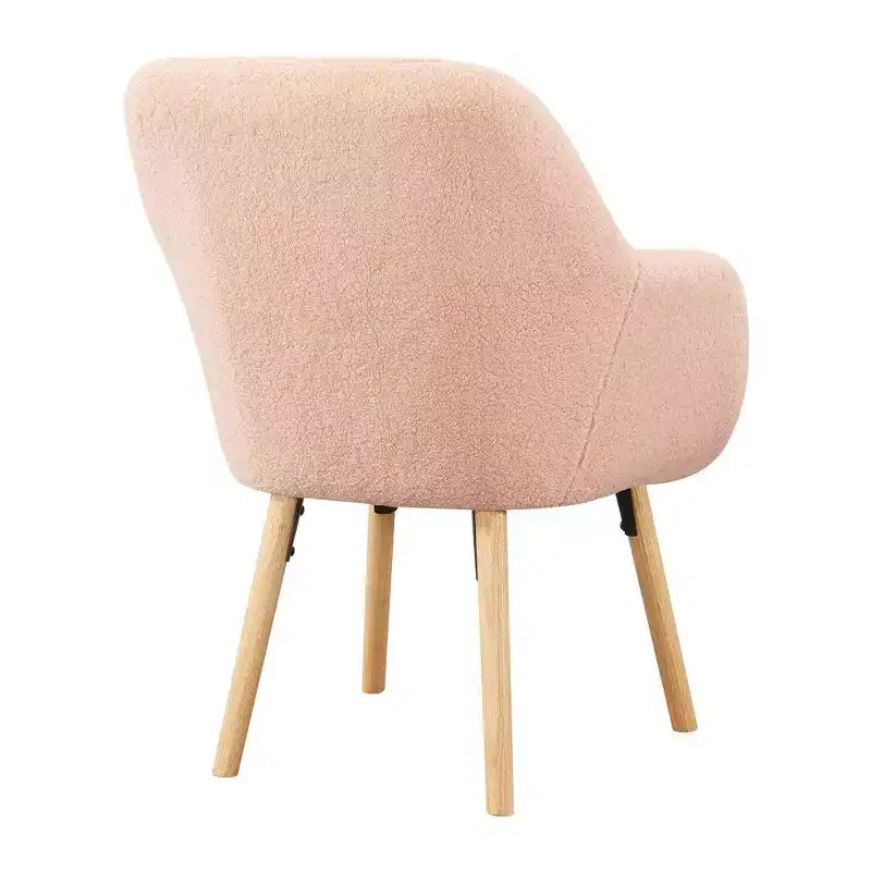 Wingback Faux Shearling Accent Armchair